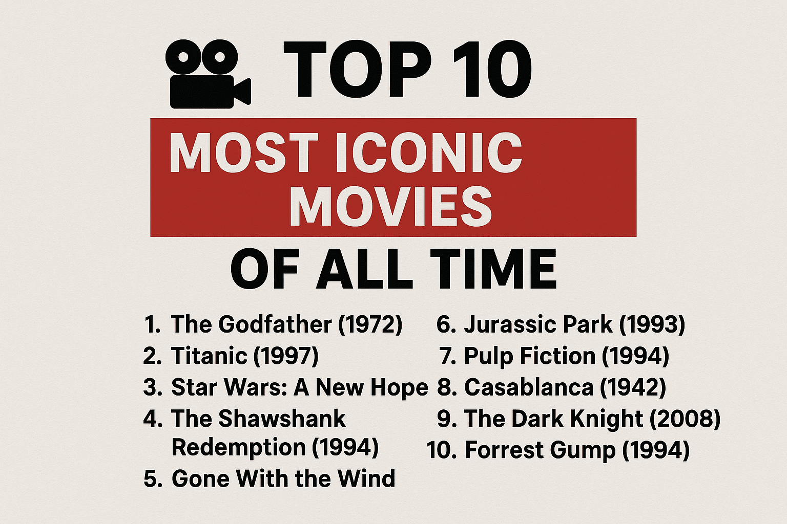 Top 10 Most Iconic Movies of All Time
