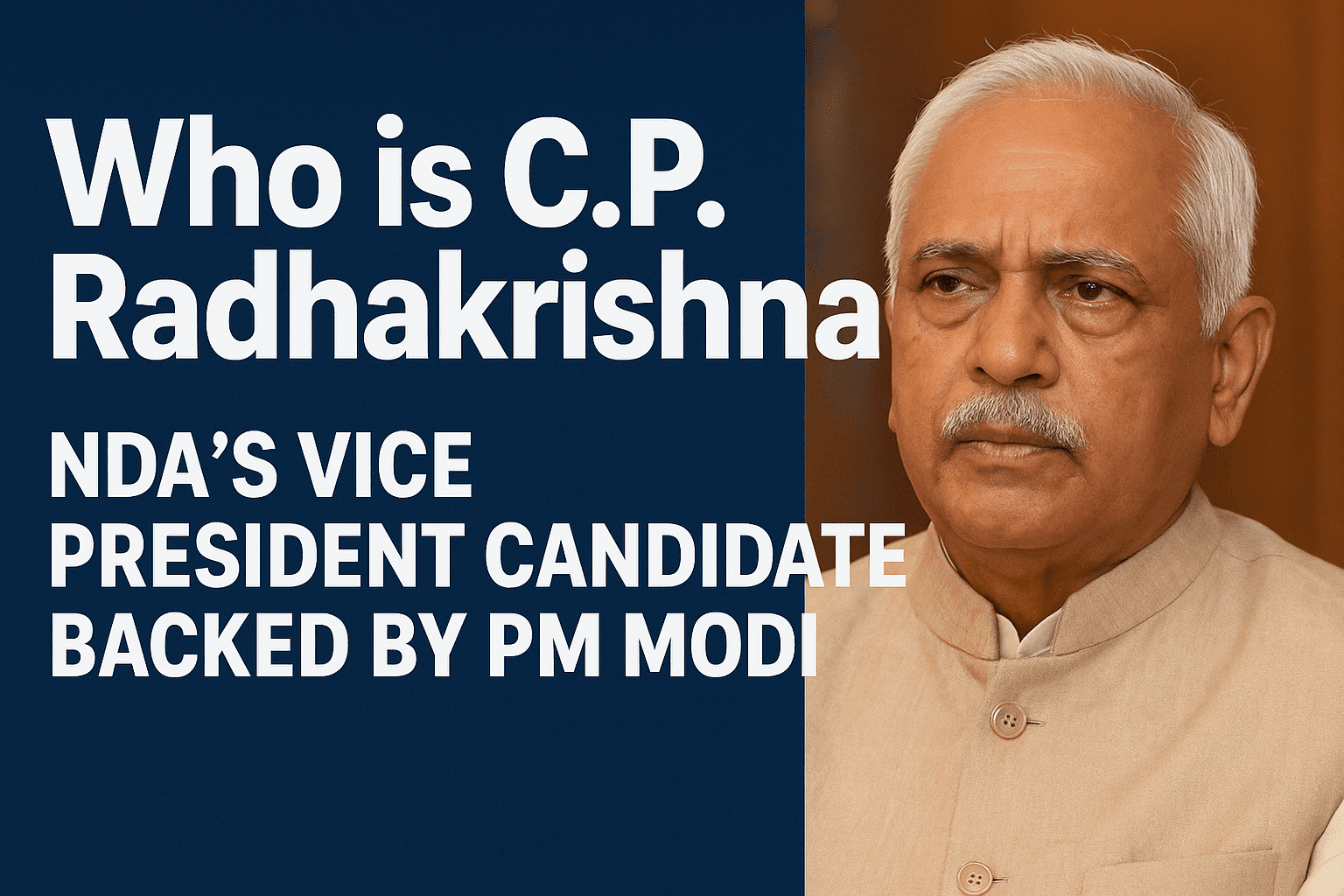 Who is C.P. Radhakrishnan? NDA’s Vice President Candidate Backed by PM Modi